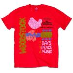 Woodstock: Unisex T-Shirt/Classic Vintage Poster (Large)