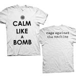 Rage Against The Machine: Unisex T-Shirt/Calm Like A Bomb (Back Print) (Small)