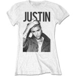 Justin Bieber: Ladies T-Shirt/Bold (White) (Large)