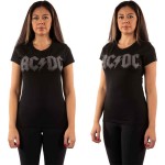 AC/DC: Ladies T-Shirt/Logo (Black) (Embellished) (Small)