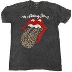 The Rolling Stones: Unisex T-Shirt/Leopard Tongue (Wash Collection) (Large)