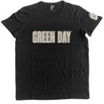 Green Day: Unisex T-Shirt/Logo & Grenade (Applique) (Medium)