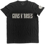 Guns N Roses: Guns N` Roses Unisex T-Shirt/Logo & Bullet Circle (Applique) (X-Large)