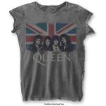 Queen: Ladies T-Shirt/Vintage Union Jack (Burnout) (X-Large)