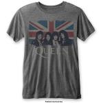 Queen: Unisex T-Shirt/Vintage Union Jack (Burnout) (Large)