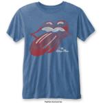 The Rolling Stones: Unisex T-Shirt/Vintage Tongue (Burnout) (Large)