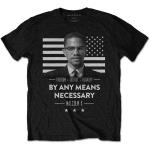 Malcolm X: Unisex T-Shirt/By Any Means Necessary (Medium)