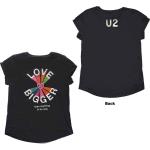U2: Ladies Babydoll T-Shirt/Love Is Bigger (Back Print) (Ex-Tour) (Large)