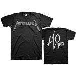 Metallica: Unisex T-Shirt/40th Anniversary Songs Logo (Back Print) (Medium)