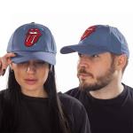 The Rolling Stones: Unisex Baseball Cap/Classic Tongue (Denim Blue)