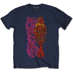 Billie Eilish: Unisex T-Shirt/Neon Logo & Billie (Navy Blue) (Small)