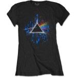 Pink Floyd: Ladies T-Shirt/Dark Side of the Moon Blue Splatter (X-Large)