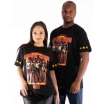KISS: Unisex T-Shirt/Love Gun Stars (Black) (Sleeve Print) (Medium)