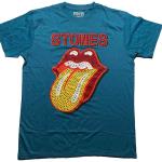 The Rolling Stones: Unisex T-Shirt/Dia Tongue (Embellished) (Medium)