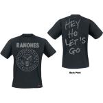 Ramones: Unisex T-Shirt/Seal Hey Ho (Back Print) (Medium)