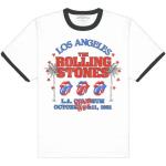 The Rolling Stones: Unisex Ringer T-Shirt/American LA Tour  (Medium)