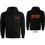 AC/DC: Unisex Zipped Hoodie/Logo (Back Print) (XX-Large)