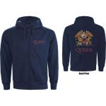 Queen: Unisex Zipped Hoodie/Classic Crest (Back Print) (Large)