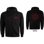 Slipknot: Unisex Zipped Hoodie/9 Point Star (Black) (Back Print) (X-Large)