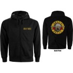Guns N Roses: Guns N` Roses Unisex Zipped Hoodie/Classic Logo (Black) (Back Print) (XX-Large)