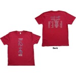 U2: Unisex T-Shirt/I+E 2018 Tour Dates (Maroon Red) (Back Print & Ex-Tour) (XX-Large)