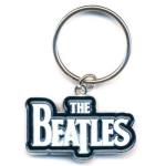 The Beatles: Keychain/Drop T Logo (White) (Enamel In-fill)