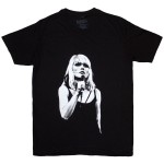 Debbie Harry: Ladies T-Shirt/Open Mic. (Black) (Small)