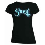 Ghost: Ladies T-Shirt/Blue/Grey Keyline Logo (Skinny Fit) (Small)