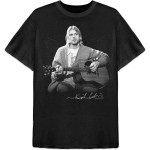 Kurt Cobain: Unisex T-Shirt/Guitar Live Photo (Black) (Small)