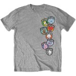 BT21: Unisex T-Shirt/Badges (Grey) (Large)