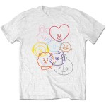 BT21: Unisex T-Shirt/Faces (White) (Medium)