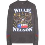 Willie Nelson: Unisex Long Sleeve T-Shirt/Texan Pride (Sleeve Print) (Medium)