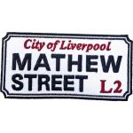 Road Sign: Standard Woven Patch/Mathew Street Liverpool Sign