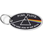 Pink Floyd: Keychain/Dark Side of the Moon Oval White Border (Double Sided Patch)