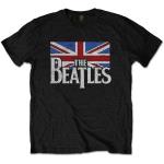 The Beatles: Unisex T-Shirt/Drop T Logo & Vintage Flag (X-Large)