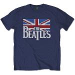 The Beatles: Unisex T-Shirt/Drop T Logo & Vintage Flag (Large)