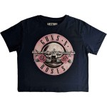 Guns N Roses: Guns N` Roses Ladies Crop Top/Classic Logo (Navy Blue) (Large)