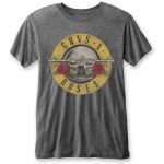 Guns N Roses: Guns N` Roses Unisex Burnout T-Shirt/Classic Logo (Charcoal Grey) (Large)