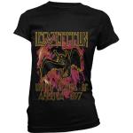Led Zeppelin: Ladies T-Shirt/Black Flames (Large)