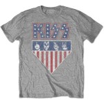 KISS: Unisex T-Shirt/Stars And Stripes (Grey) (Medium)