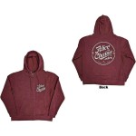 Alice In Chains: Unisex Zipped Hoodie/Circle Emblem (Maroon Red) (Back Print) (Large)
