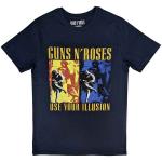 Guns N Roses: Guns N` Roses Unisex T-Shirt/Use Your Illusion Navy (X-Large)