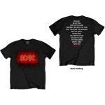 AC/DC: Unisex T-Shirt/Dark Stage/Track list (Back Print) (Small)