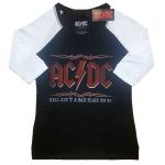 AC/DC: Ladies Raglan T-Shirt/Hell Ain`t A Bad Place (Large)