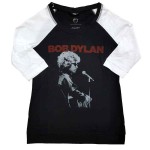 Bob Dylan: Ladies Raglan T-Shirt/Sound Check (Black & White) (Large)
