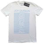 Joy Division: Unisex T-Shirt/Unknown Pleasures Blue on White (Large)