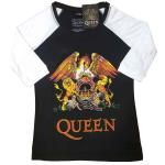 Queen: Ladies Raglan T-Shirt/Classic Crest (X-Small)
