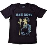 James Brown: Unisex T-Shirt/Holding Mic (Small)