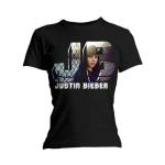 Justin Bieber: Ladies T-Shirt/Photo Black (Skinny Fit) (Small)