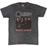 Queen: Unisex T-Shirt/Face it Alone Band (Wash Collection) (Small)